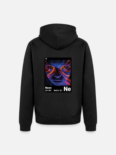 Periodensystem-Element Neon (Ne) 010 - Unisex Premium Bio Zip Hoodie - Schwarz
