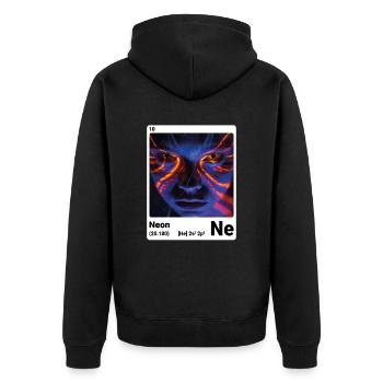 Periodensystem-Element Neon (Ne) 010 - Unisex Premium Bio Zip Hoodie - Schwarz - Hinten - Nico (187cm)
