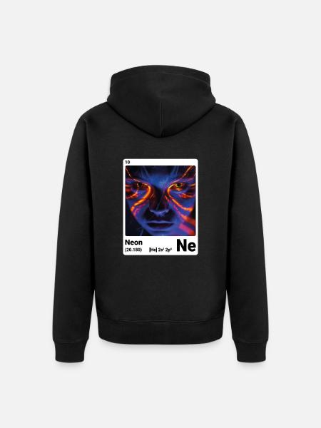 Periodensystem-Element Neon (Ne) 010 - Unisex Premium Bio Zip Hoodie - Schwarz