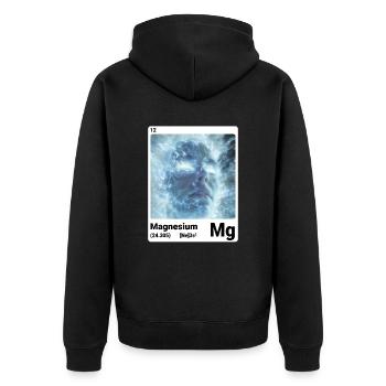 Periodensystem Element Magnesium (Mg) 012 - Unisex Premium Bio Zip Hoodie - Schwarz - Hinten - Nico (187cm)