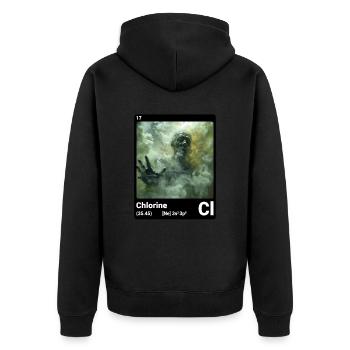 Chlorine Cl Chemical Element Periodic Table 017 - Unisex Premium Organic Zip Hoodie - black - Back - Nico (187cm)