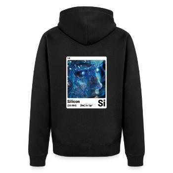 Periodensystemelement Silizium (Si) 014 - Unisex Premium Bio Zip Hoodie - Schwarz - Hinten - Nico (187cm)