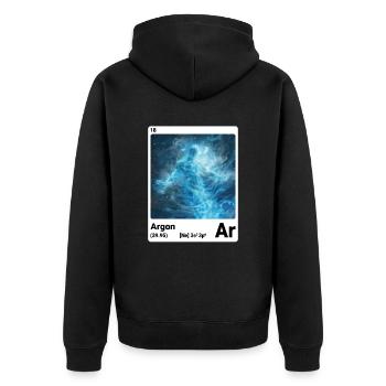 Argon Ar Chemical Element Periodic Table 018 - Unisex Premium Organic Zip Hoodie - black - Back - Nico (187cm)