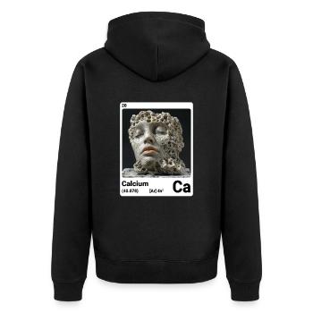 Calcium Ca chemisches Element Periodensystem 020 - Unisex Premium Bio Zip Hoodie - Schwarz - Hinten - Nico (187cm)