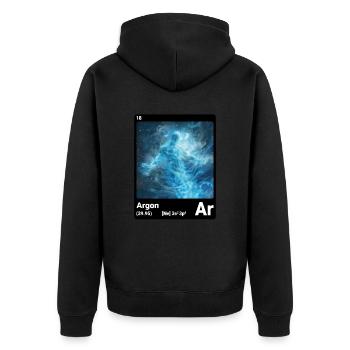 Argon Ar Chemical Element Periodic Table 018 - Unisex Premium Organic Zip Hoodie - black - Back - Nico (187cm)