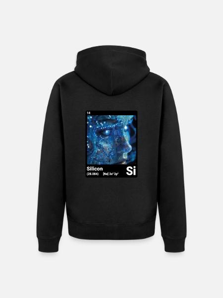Periodensystemelement Silizium (Si) 014 - Unisex Premium Bio Zip Hoodie - Schwarz