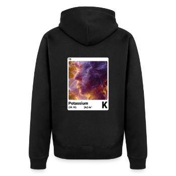 Potassium K chemical element periodic table 019 - Unisex Premium Organic Zip Hoodie - black - Back - Nico (187cm)