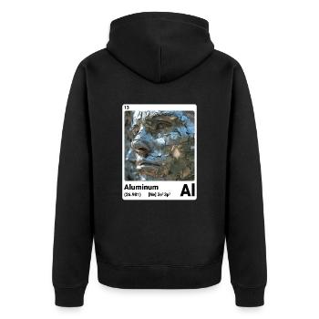 Periodensystem-Element Aluminium (Al) 013 - Unisex Premium Bio Zip Hoodie - Schwarz - Hinten - Nico (187cm)