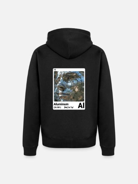 Periodensystem-Element Aluminium (Al) 013 - Unisex Premium Bio Zip Hoodie - Schwarz