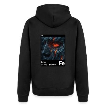 AI am Iron (bk) - Unisex Premium Bio Zip Hoodie - Schwarz - Hinten - Nico (187cm)