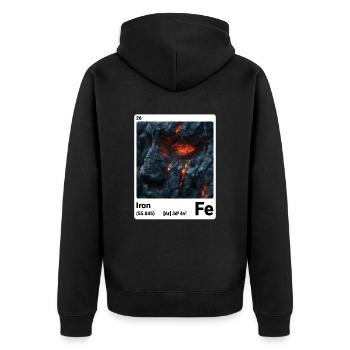 AI am Iron (wt) - Unisex Premium Organic Zip Hoodie - black - Back - Nico (187cm)