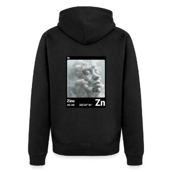 AI am Zinc (bk) - Unisex Premium Organic Zip Hoodie - black - Back - Nico (187cm)