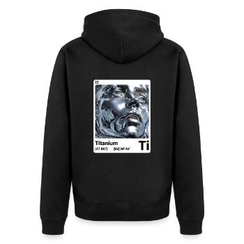AI am Titanium (wt) - Unisex Premium Organic Zip Hoodie - black - Back - Nico (187cm)