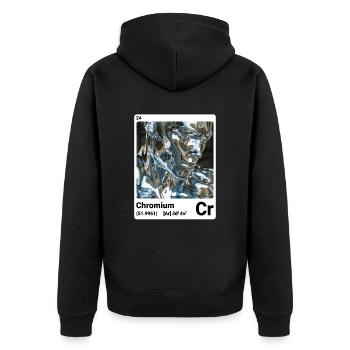 AI am Chrom (wt) - Unisex Premium Bio Zip Hoodie - Schwarz - Hinten - Nico (187cm)
