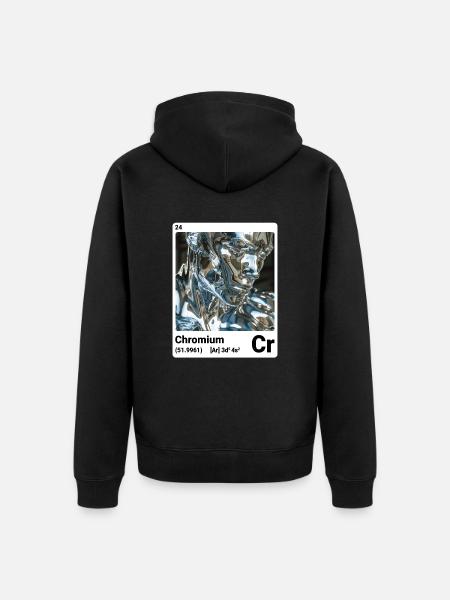 AI am Chromium (wt) - Unisex Premium Organic Zip Hoodie - black