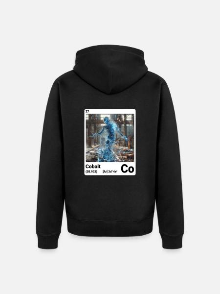 AI am Kobalt (wt) - Unisex Premium Bio Zip Hoodie - Schwarz