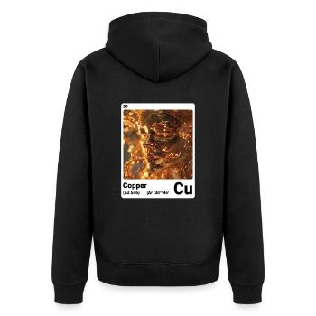 AI am Copper (wt) - Unisex Premium Organic Zip Hoodie - black - Back - Nico (187cm)