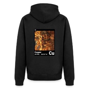 AI am Copper (bk) - Unisex Premium Organic Zip Hoodie - black - Back - Nico (187cm)