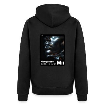AI am Manganese (bk) - Unisex Premium Organic Zip Hoodie - black - Back - Nico (187cm)