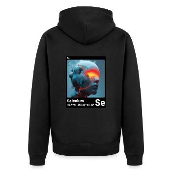 AI am Selen (bk) - Unisex Premium Bio Zip Hoodie - Schwarz - Hinten - Nico (187cm)