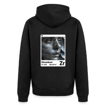 AI am Zirconium (wt) - Unisex Premium Organic Zip Hoodie - black - Back - Nico (187cm)