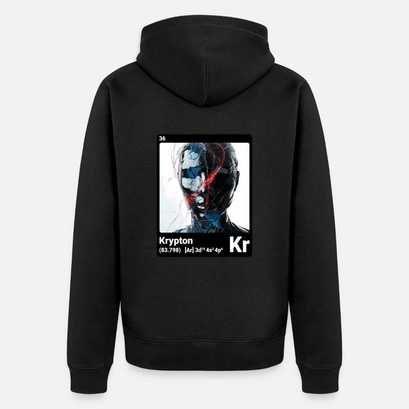 AI am Krypton (bk) - Unisex Premium Bio Zip Hoodie - Schwarz