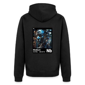 AI am Niobium (bk) - Veste à capuche bio Premium Unisexe - noir - Dos - Nico (187cm)