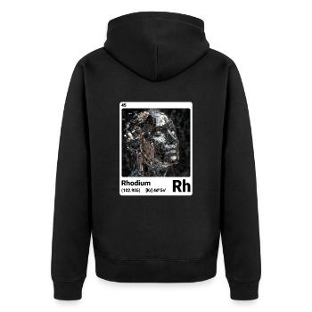 AI am Rhodium (wt) - Veste à capuche bio Premium Unisexe - noir - Dos - Nico (187cm)