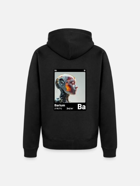 AI am Barium (bk) - Unisex Premium Bio Zip Hoodie - Schwarz
