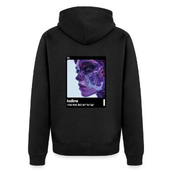 AI am Iodine (bk) - Unisex Premium Organic Zip Hoodie - black - Back - Nico (187cm)