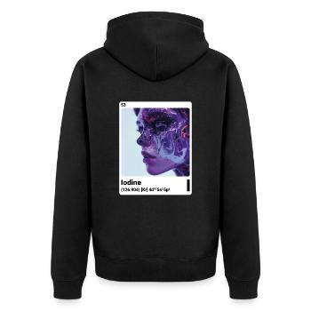 AI am Jod (wt) - Unisex Premium Bio Zip Hoodie - Schwarz - Hinten - Nico (187cm)