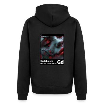 KI bei Gadolinium (bk) - Unisex Premium Bio Zip Hoodie - Schwarz - Hinten - Nico (187cm)