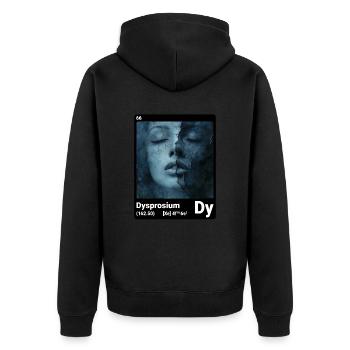 AI am Dysprosium (bk) - Unisex Premium Organic Zip Hoodie - black - Back - Nico (187cm)