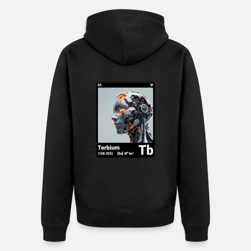 AI am Terbium (bk) - Unisex Premium Bio Zip Hoodie - Schwarz