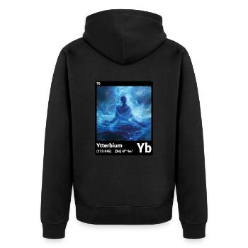 AI am Ytterbium (bk) - Unisex Premium Bio Zip Hoodie - Schwarz - Hinten - Nico (187cm)