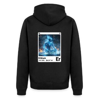 AI am Erbium (wt) - Unisex Premium Bio Zip Hoodie - Schwarz - Hinten - Nico (187cm)