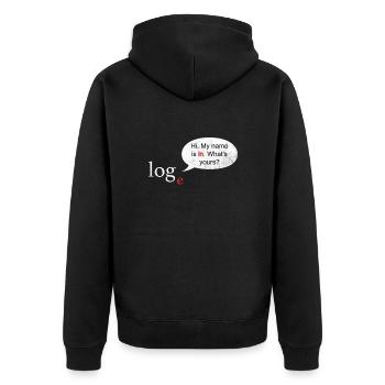 Math Logarithm Log ln Joke Professeur Mathématiques - Veste à capuche bio Premium Unisexe - noir - Dos - Nico (187cm)
