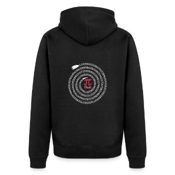 Pi Python Pun Circle Number Snake Math - Unisex Premium Organic Zip Hoodie - black - Back - Nico (187cm)