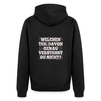 Mathe Welchen Teil davon genau verstehst du nicht - Unisex Premium Bio Zip Hoodie - Schwarz - Hinten - Nico (187cm)