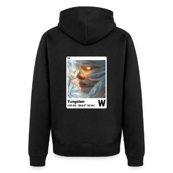 Élément de style AI am Tungsten (wt) mode périodique - Veste à capuche bio Premium Unisexe - noir - Dos - Nico (187cm)