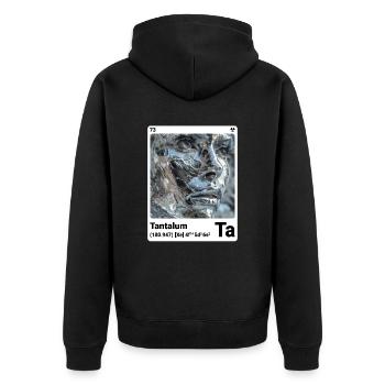 AI am Tantalum (wt) style element periodic fashion - Unisex Premium Organic Zip Hoodie - black - Back - Nico (187cm)