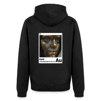 AI am Gold (at) Stilelement periodisch - Unisex Premium Bio Zip Hoodie - Schwarz - Hinten - Nico (187cm)