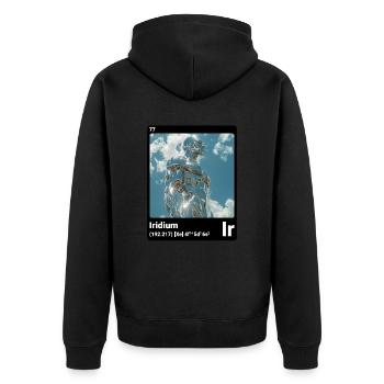 AI am Iridium (bk) style element periodic fashion - Unisex Premium Organic Zip Hoodie - black - Back - Nico (187cm)