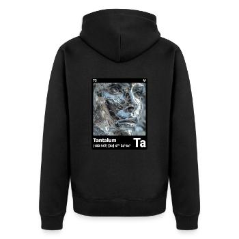 AI am Tantalum (bk) style element periodic fashion - Unisex Premium Organic Zip Hoodie - black - Back - Nico (187cm)