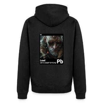 AI am Lead (bk) mode périodique style nerd - Veste à capuche bio Premium Unisexe - noir - Dos - Nico (187cm)