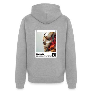 AI am Bismuth (wt) mode périodique nerdstyle nerd - Veste à capuche bio Premium Unisexe - gris chiné - Dos - Nico (187cm)