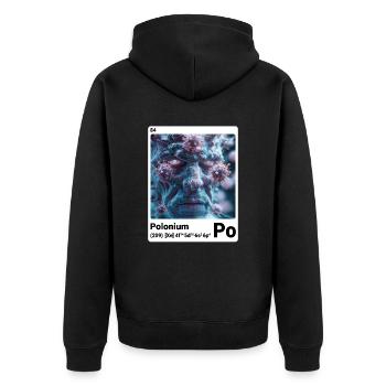 AI am Polonium (wt) fashion periodictable nerdy - Unisex Premium Organic Zip Hoodie - black - Back - Nico (187cm)