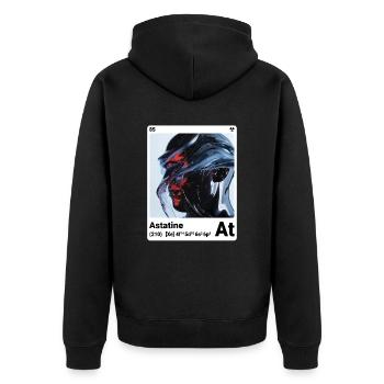 AI am Astatine (at) fashion periodictable nerdy - Unisex Premium Bio Zip Hoodie - Schwarz - Hinten - Nico (187cm)
