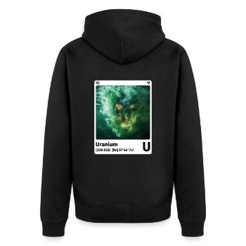 AI am Uranium (wt) mode périodique nerd - Veste à capuche bio Premium Unisexe - noir - Dos - Nico (187cm)