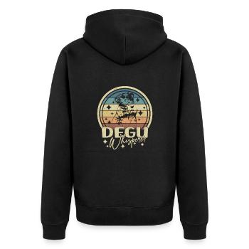 Octodon Chuchoteur Rongeur Vintage - Veste à capuche bio Premium Unisexe - noir - Dos - Nico (187cm)